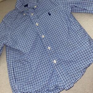 Kids Blue Gingham Button-Down Shirt - Polo (Unbranded)